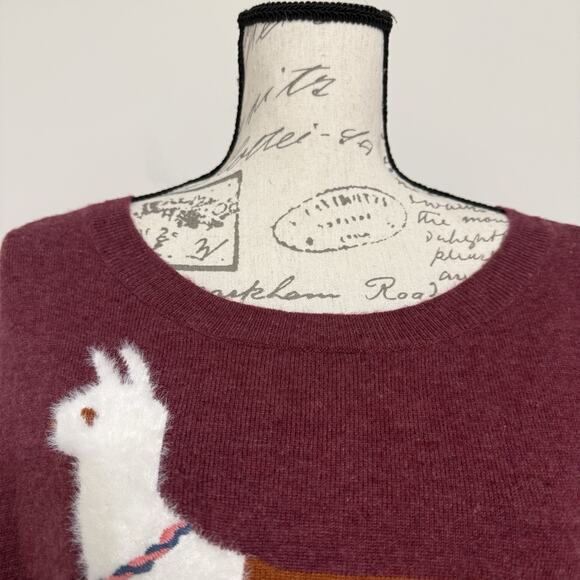Sundance Laid Back Fuzzy Llama Wool Blend Burgundy Sweater Pullover Small - Picture 5 of 10